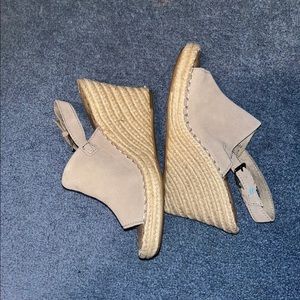 TOMS Taupe Monica Wedge Heels